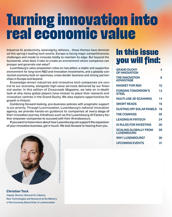 CROSSROADS: Innovation, Research & Investment in Luxembourg - Page 3