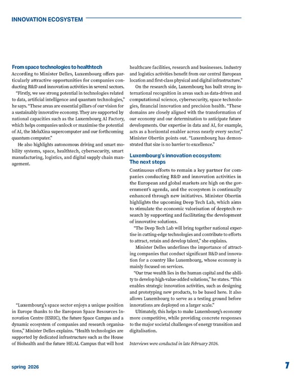 CROSSROADS: Innovation, Research & Investment in Luxembourg - Page 7