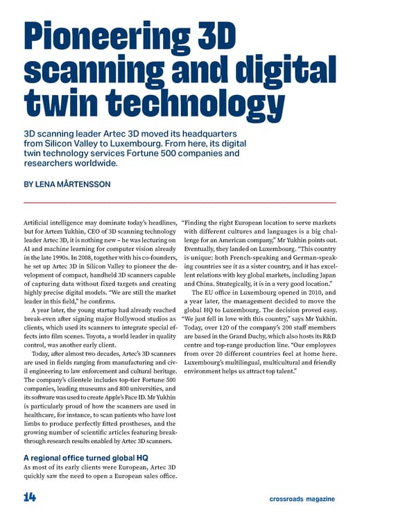 CROSSROADS: Innovation, Research & Investment in Luxembourg - Page 14