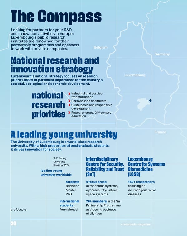 CROSSROADS: Innovation, Research & Investment in Luxembourg - Page 20
