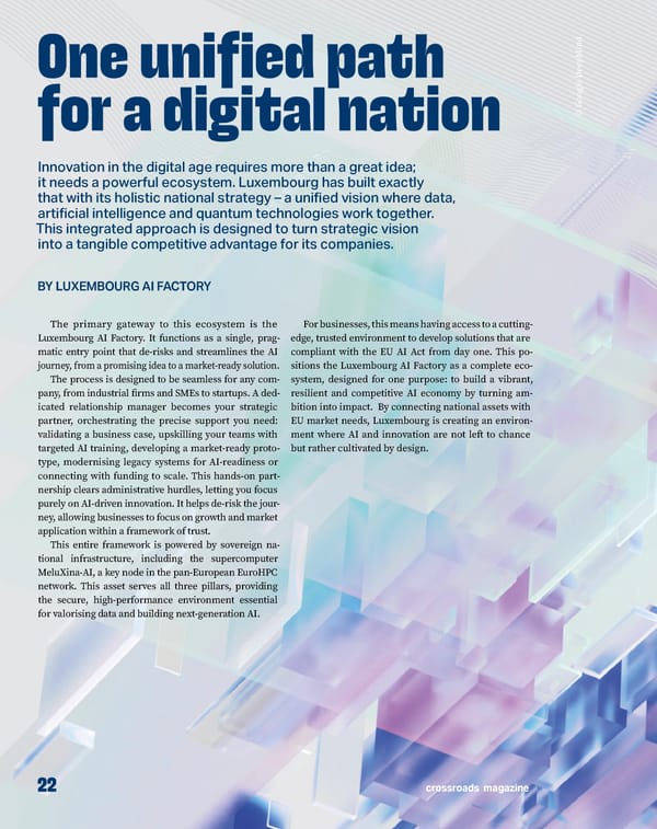 CROSSROADS: Innovation, Research & Investment in Luxembourg  - Page 22