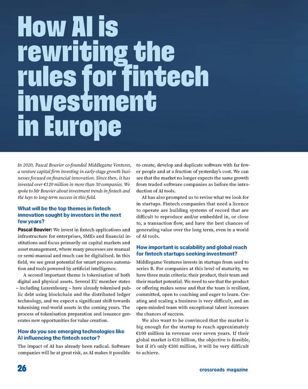 CROSSROADS: Innovation, Research & Investment in Luxembourg  - Page 26