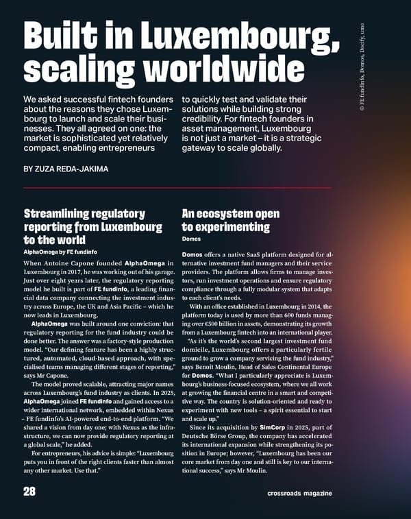 CROSSROADS: Innovation, Research & Investment in Luxembourg  - Page 28